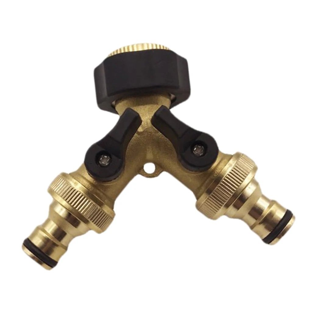 Heavy Duty Brass Garden 3/4 Hose Connectors Tap Splitter (2 Way) Y Shape Splitter Valve| New and Improved Design