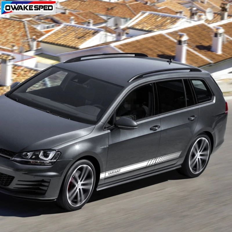 2pcs Sport Stripes Car Door Side Skirts Sticker For Volkswagen-B8 Variant All SUV Auto Body Decor Vinyl Decal Tuning Accessories (4)