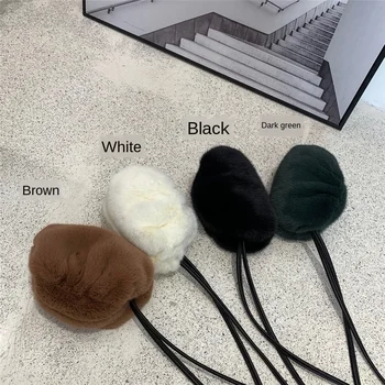 

Plush Mini Rabbit Hair Cloud Bag Fashion Wild Cute Small Clip Bag Female Handbag Can Put A Small Mobile Phone Women Handbags