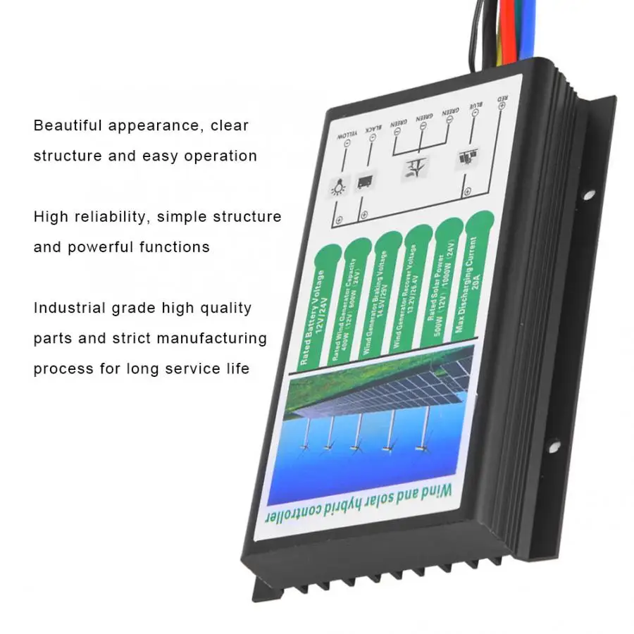 Ветряной солнечный гибридный контроллер генератора заряда высокая надежность защита IP67 электрические принадлежности 20A