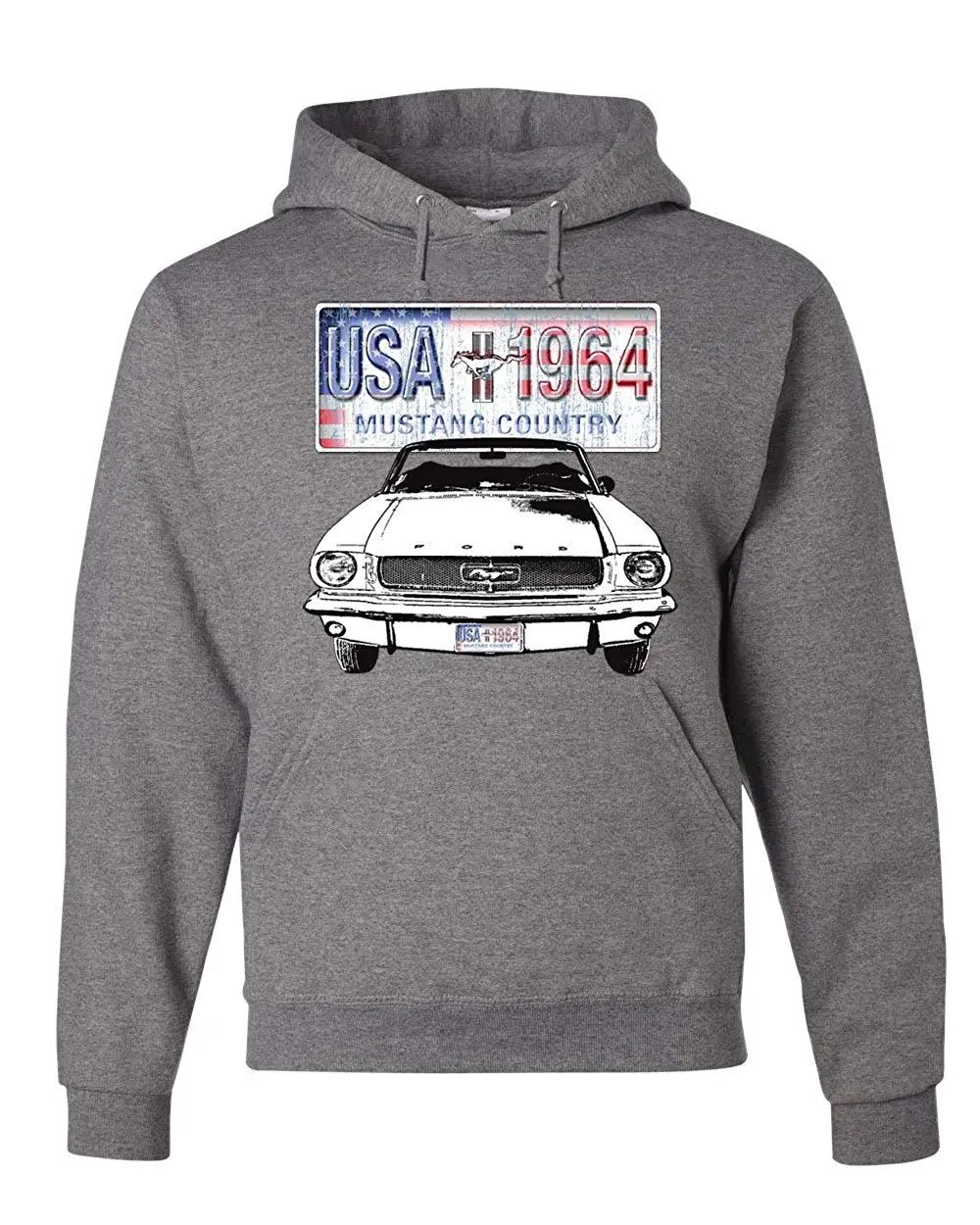 Tee Hunt Mustang Country 1964 Hoodie Ford Legend USA American Classic Sweatshirt |