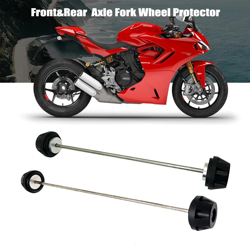 Per Ducati Monster 797/(Plus) Monster 821 Dark / Stealth / Stripe Moto Assale Anteriore E Posteriore Forcella Protezione Ruota Slider Crash