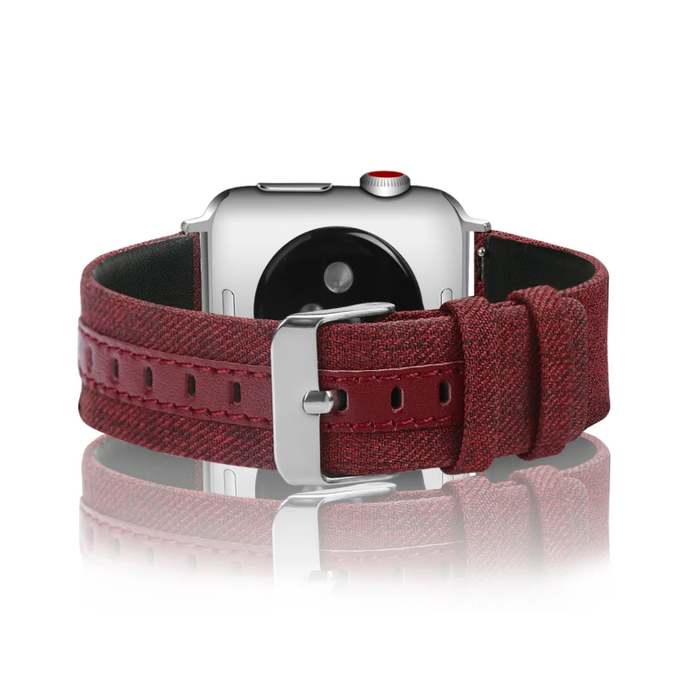 Dark red Нейлоновый ремешок для часов Apple Watch Series 5 4 3 21 спортивный браслет Аксессуары 42 мм 38 мм ремешок для iwatch - Цвет ремешка: Dark red