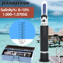 Ручной рефрактометр солености 0-10% для аквариума соленость соленой воды тест с розничной коробкой Salinometer скидка 37