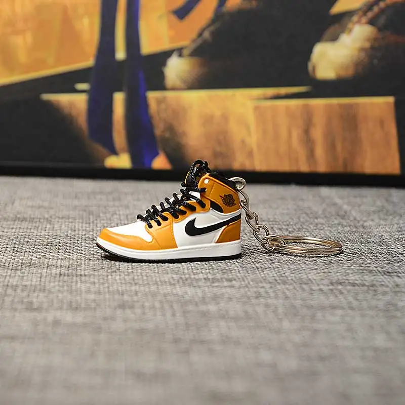 a single shoe w ring Дропшиппинг ПВХ брелок для обуви 1 3D мини-кроссовки "OW CHICAGO" Спортивная обувь Кроссовки брелки - Цвет: a single shoe w ring