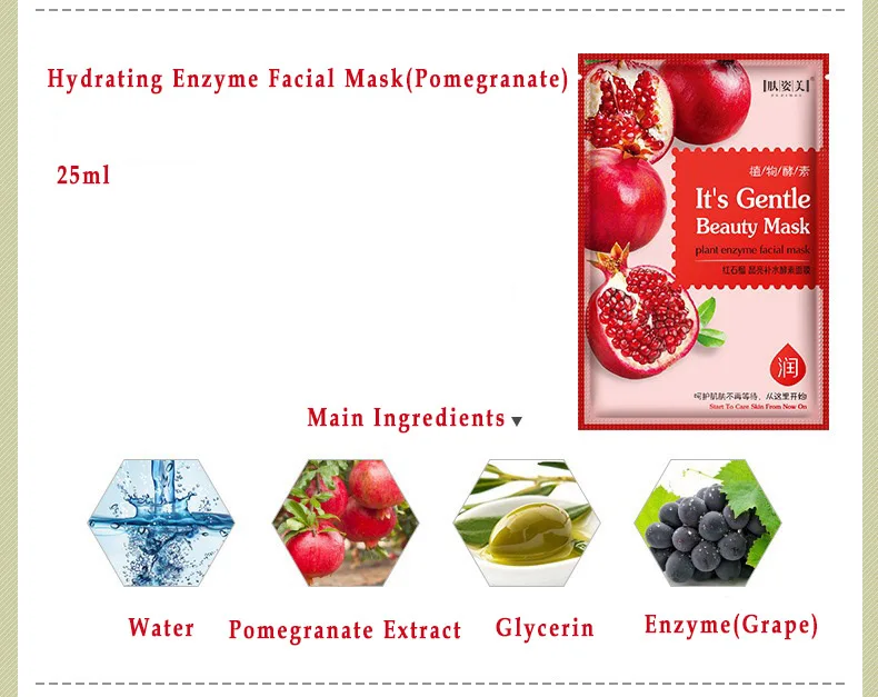 Popular fresh fruit Vitamin C whitening  collagen face mask