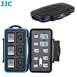 JJC – étui de rangement étanche pour cartes mémoire, 22 emplacements, pour 6 cartes SD SDXC SDHC 6 MSD Micro SD TF 2 SIM 4 Micro SIM 4 Nano SIM 
