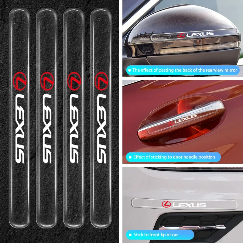 4 шт. прозрачные наклейки для дверных ручек Lexus IS300H NX300H CT200H IS250 IS 220D 250 IS200 NX UX |