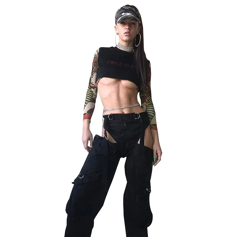 cut out cargo pants womens
