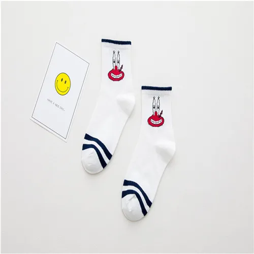 Morematch/осенние женские носки; милые носки для девочек с изображением животных из мультфильма «Губка Боб»; зимние теплые хлопковые носки для женщин; рождественские подарки - Цвет: Style 5