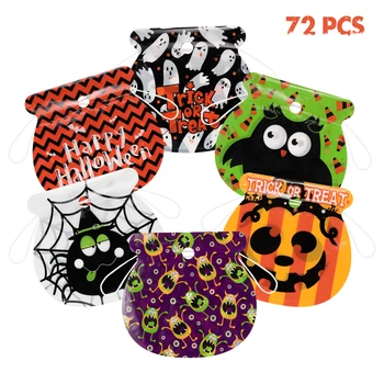

Amosfun 72PCS Halloween Drawstring Goody Bags Gift Bags Candy Bags for Themed Parties and Trick or Treating