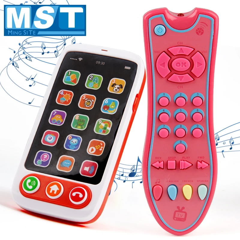 

Baby Musical Simulation Mobile Phone Colorful Remote TV Controller Instrument Set Early Learning Educational Toys For Children