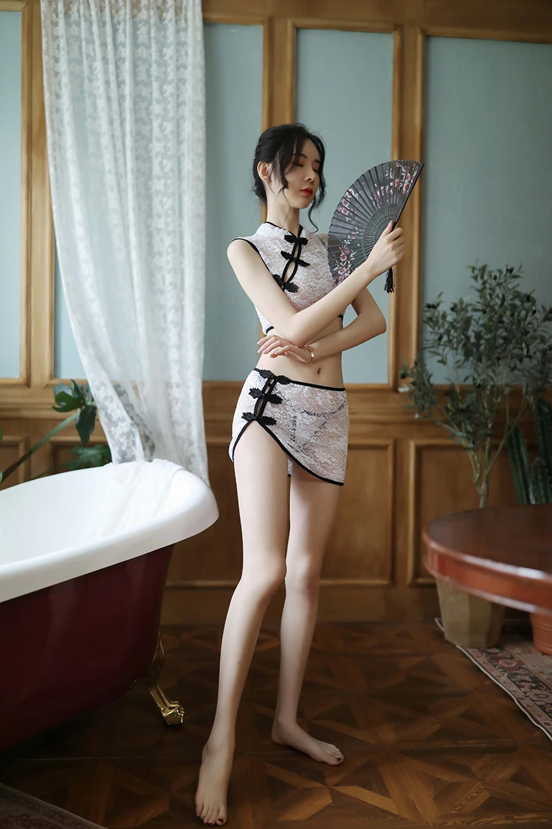 Danevgle женская сексуальная ночная рубашка классическая cheongsam на пуговицах Униформа Соблазнительная страсть Сексуальная Ночная рубашка в дворцовом стиле