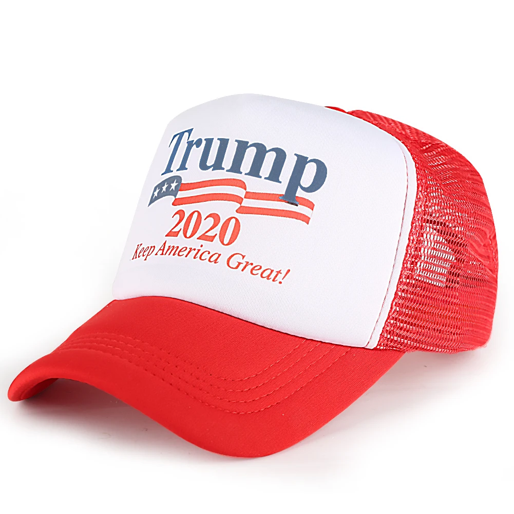 

Sunshade Baseball Caps Special TRUMP 2020 Logo Printed Snapback Elegant Red Black Blue Double Row Adjustable Buckle Mesh Hats