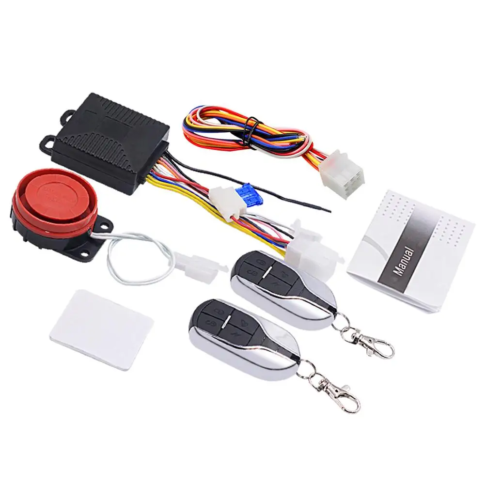 

12V Universal Alarm System For Motorcycle Bicycle Scooter Anti-theft Security Alarm Double Remote Control Safety Alarm System