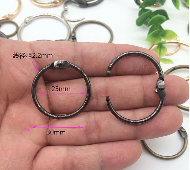 25mm light black 5 шт. металлические кольца для ноутбуков, Золотое шарнирное кольцо, Школьное свободное кольцо с листьями, кольцевые обручи для скрапбукинга, альбом, Офисная прищепка, кольцо - Цвет: 25mm light black