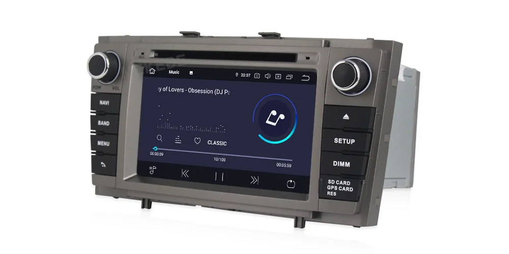 Cheap 7" HD Android 9.0 4+64G Car DVD player For Avensis 2008-2013 Audio Video Player Radio GPS Navigation 10