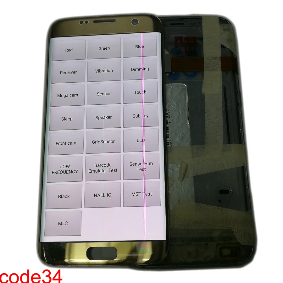 JPFix samsung S7 edge экран в сборе S7 edge однокристальный черный в горошек с каркасной изогнутой поверхностью дисплей сенсорный ЖК-экран - Цвет: S7 edge code.34