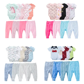 

Honeyzone Baby Clothing Set Short Sleeve Cotton New Born Baby Girl Clothes Set Ropa de bebe Pijamas bebe Kids Clothes