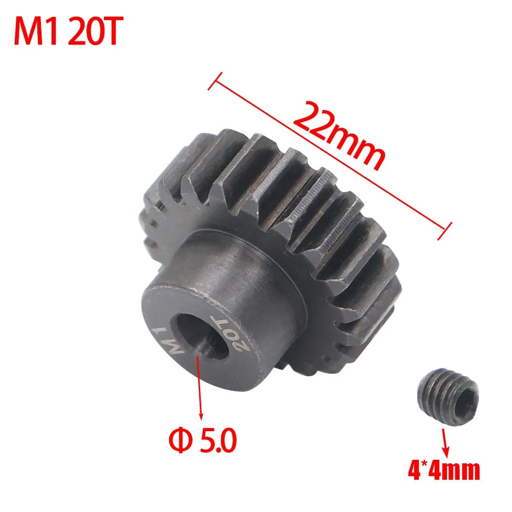 AJRC M1 5mm 15T 16T 17T 18T 20T 21T Schwarzes Stahl-Metall-Motorzahnrad für 1/8 RC Modellauto-Motor – Detail 5