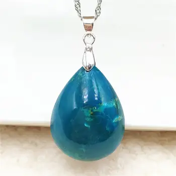 

Genuine Natural Blue Malachite Azulite Green Chrysocolla Pendant 29x22x12mm Women Men Rectangle Jewelry Gemstone AAAAA