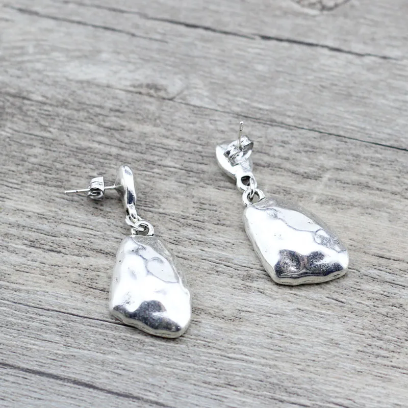 Anslow Fashion Perhiasan Retro Pesona Wanita WANITA Drop Tidak Teratur Crystal Anting-Anting Asli Desain Anting-Anting Untuk Pernikahan LOW0148AE - Image 2