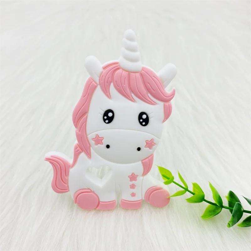1PCS Unicorn Silicone Baby teether Cartoon Animal DIY Pacifier Dummy Sensory Jewelry Gift Toy Accessories beads 5