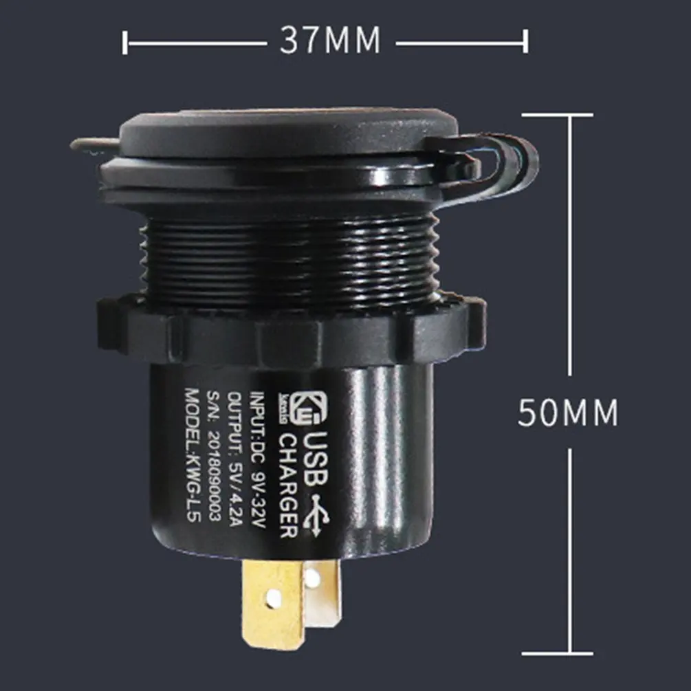 Зарядное устройство с двумя usb-разъемами, прикуриватель, водонепроницаемая розетка, 4.2A, быстрая зарядка, светодиодный цифровой дисплей для автомобиля, мотоцикла