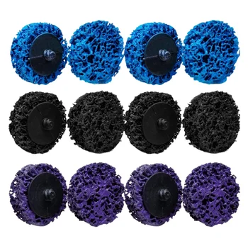 

12 PCS 2 Inch Strip Disc Rust Removal Wheel Surface Conditioning Rust Paint Remove Clean Angle Grinder Disc Wheel