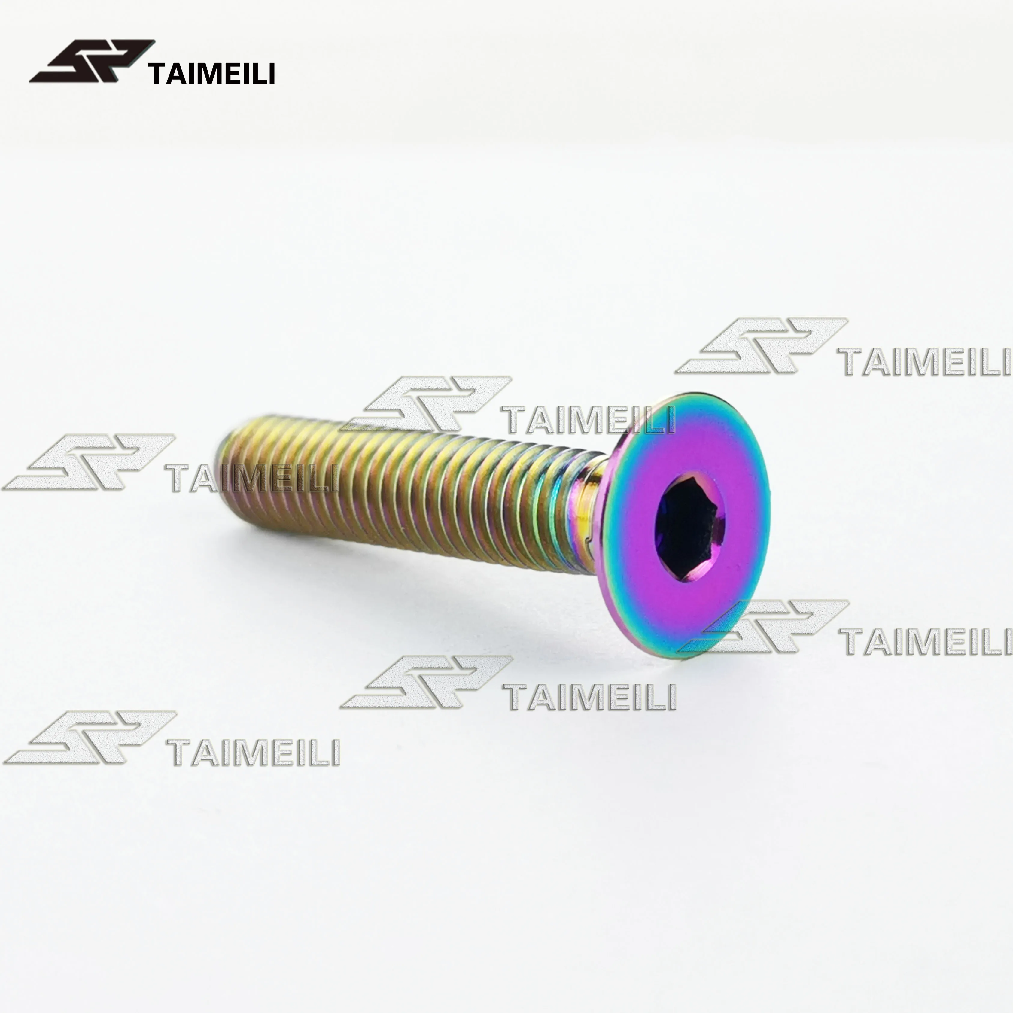 Rainbow color Titanium болт M6X10/15/20/25/30/35/40mm потайной titanium болт шестиугольный рукав titanium винт GR5 - Цвет: Rainbow color