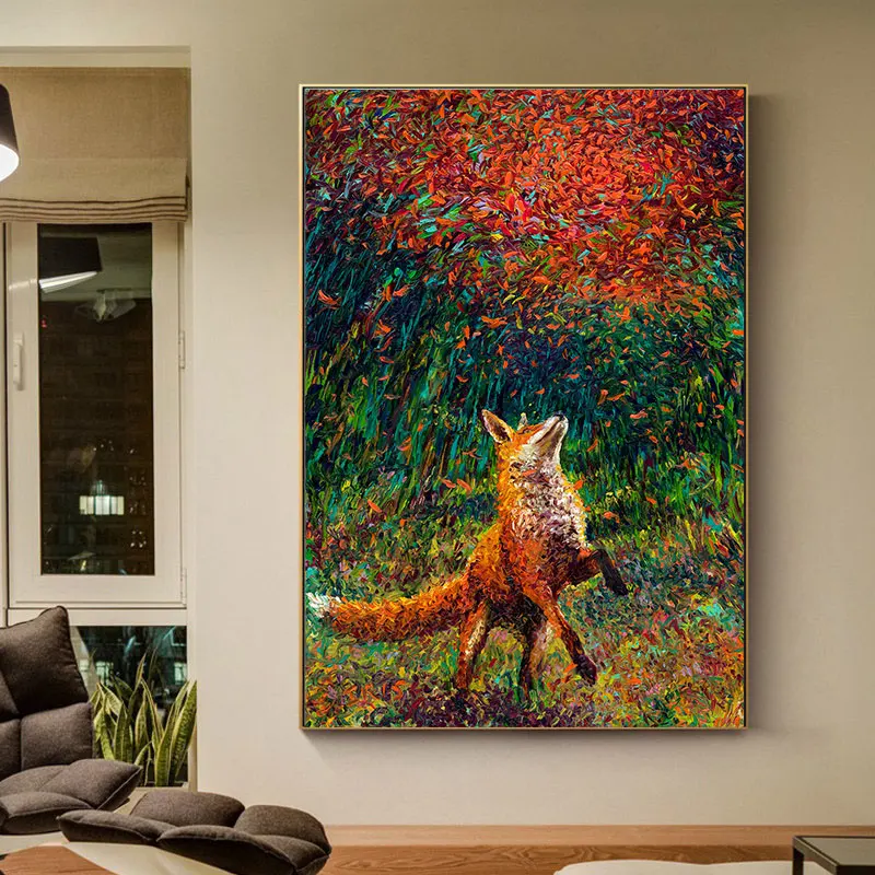 Modern Wall Art Canvas Painting Watercolor Animal Posters And Prints  Abstract Fox Wall Picture For Kids Room Decoration No Frame - Painting &  Calligraphy - AliExpress
