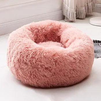 

Cat's House Round Bed Washable Long Plush Velvet for Chihuahua Dog Kennel Super Soft Cotton Mats Sofa for Pet Bed Hundebetten