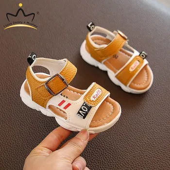 

Summer Leather Baby Sandals Solid Color Baby Boy Sandals Rubber Sole Anti-slip Boys Girls Sandals Toddler Baby Shoes Beach