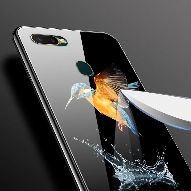 Для Funda OPPO AX7 чехол закаленного стекла задний жесткий чехол для OPPO A7 A 7 A X7 AX 7 Чехол OPPO AX7 CPH1901 защитный бампер для телефона Coque
