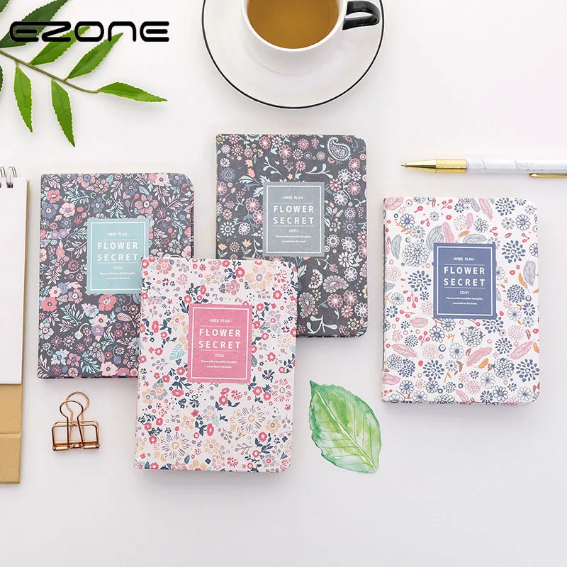 

EZONE A6 2019 -2020 Diary Sprial Calendar Notebook Monthly Plan Book Flower School Office Writing Book Stationery Supply