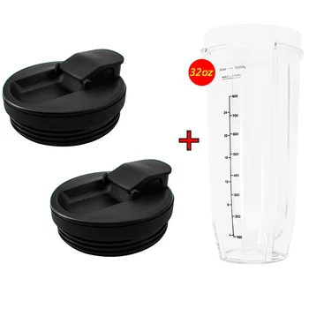 

1 pcs 32 oz Ounce Cup with 2 Spout Seal Lid Spare Replacement Parts Accessories for Nutri Ninja Auto-iQ and Duo Blenders Juicer