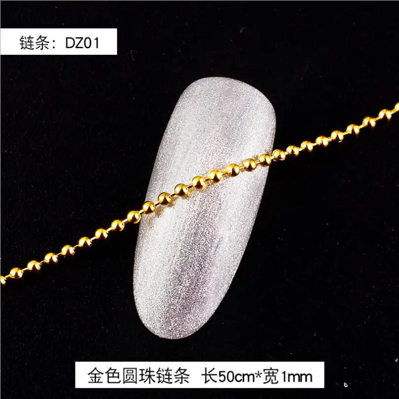 

Chain Jewelry Punk Charm Metal Chain Fish Bone Gold And Silver Hollow 3D Skills DIY Design Line Accessories Nail Tools T1440
