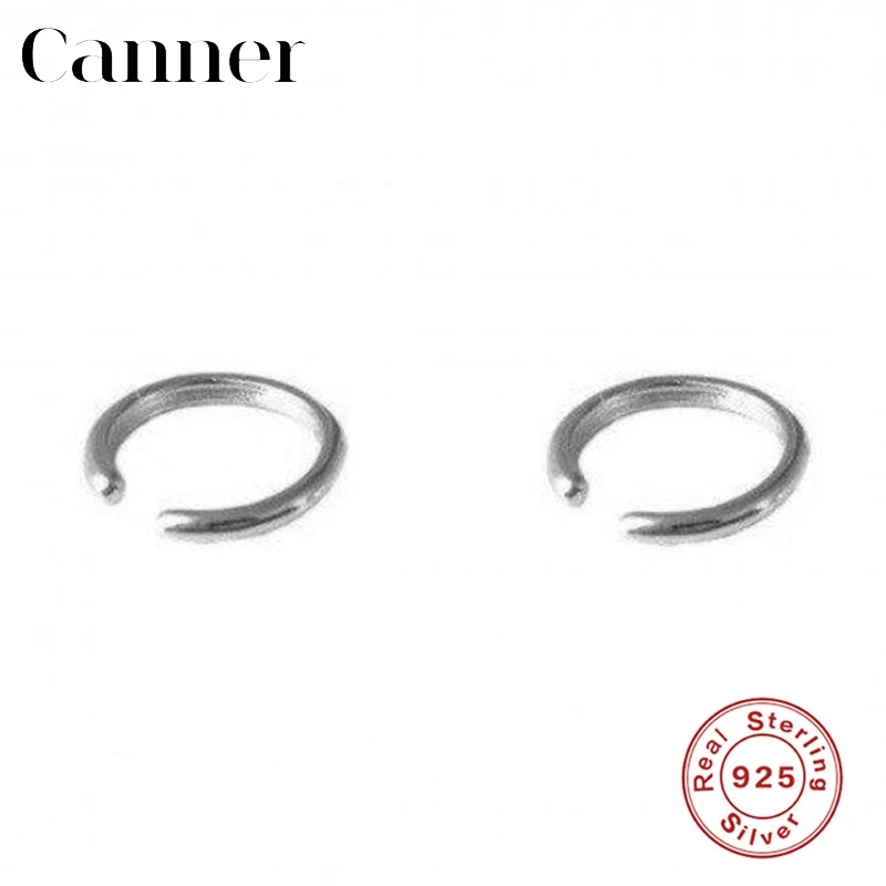 

Slim Sparkling Ear Punk Rock Ear Clip real 925 Sterling Silver Cuff Wrap Earrings No piercing-Clip Hollow Out Round Earrings