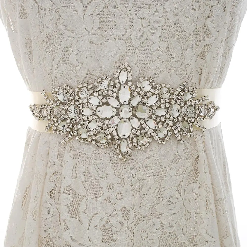 Bridal Waistband Beads Bridal Belt Sash Crystal Wedding Sash Rhinestones Wedding Belt Rose Gold For Women Evening Dresses