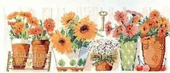 

H T T293 flower [flower on balcony 3] beautiful Daisy precision printing cross stitch set