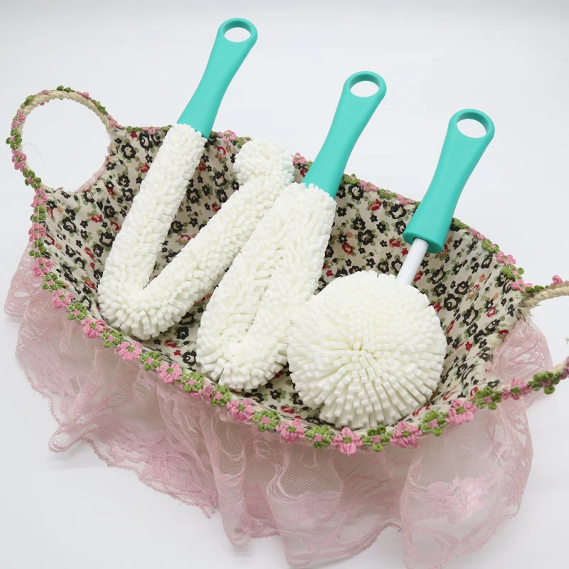 3Pcs/Lot Wine Bottle Cleaning Brush Sponge Foam Wine Decanter Stemware Glass Water Cup Washing Brush Home Clean Tools 3 Color