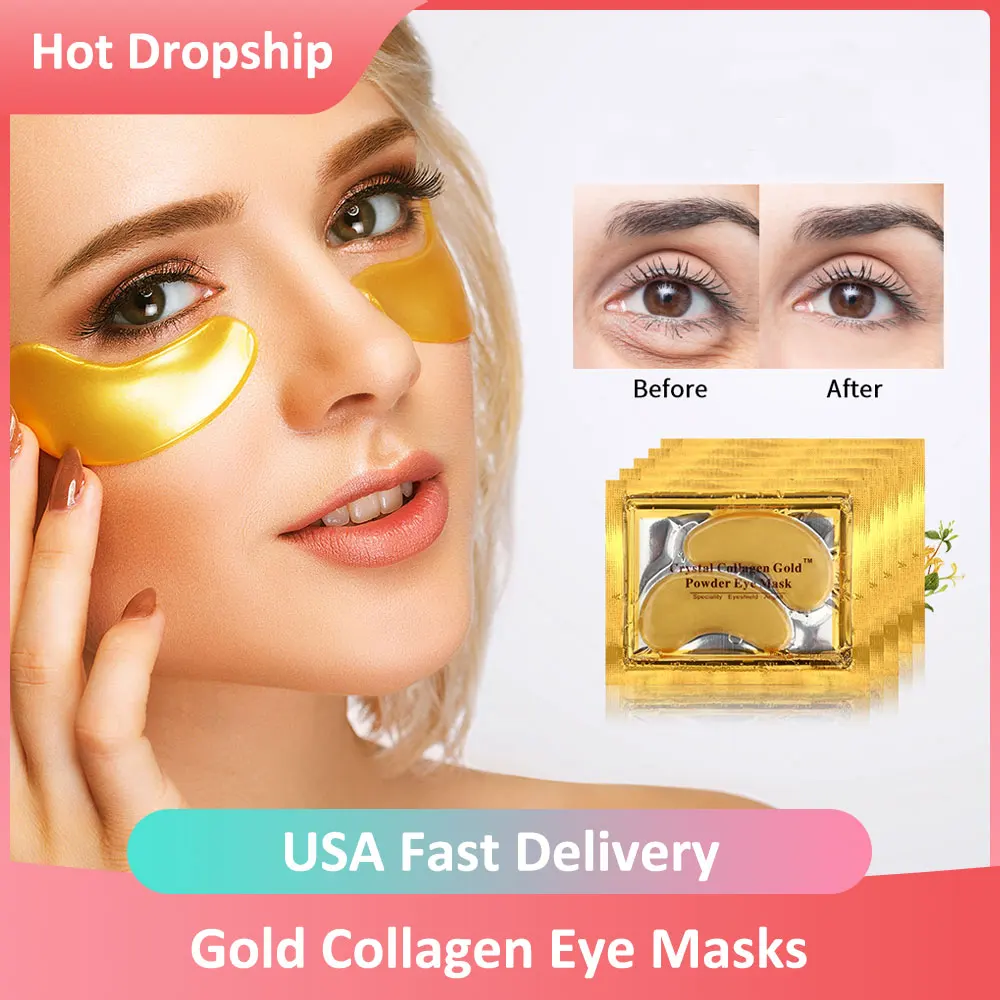 Красота маска Gold Crystal коллагеновая для глаз кожи увлажняющий крем лица! Убирает