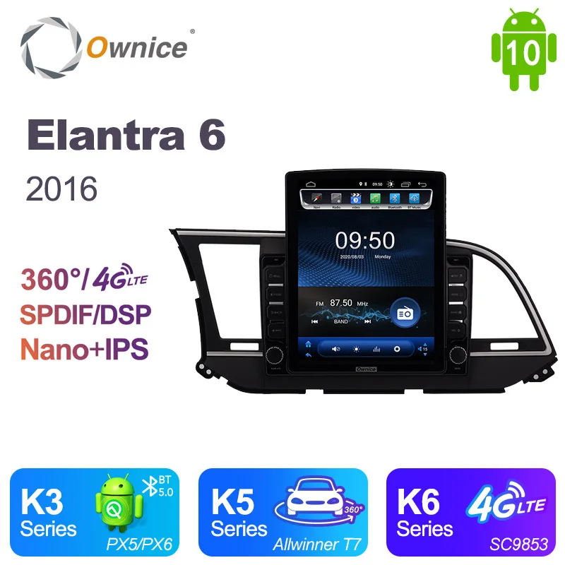 Автомагнитола для Hyundai Elantra 6 2018 2020 Ownice Android 10 0 мультимедийный видеопроигрыватель