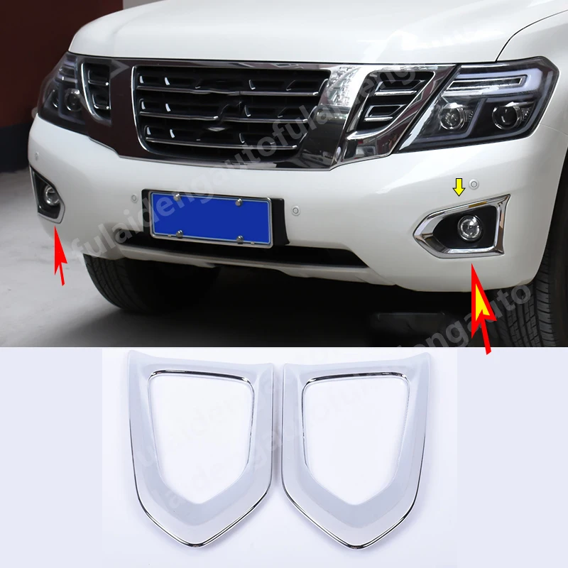 2pcs For Nissan Armada Patrol Y62 2017-2019 ABS Chrome Front Fog light lamp Cover Trim Car Styling accessories | Автомобили и