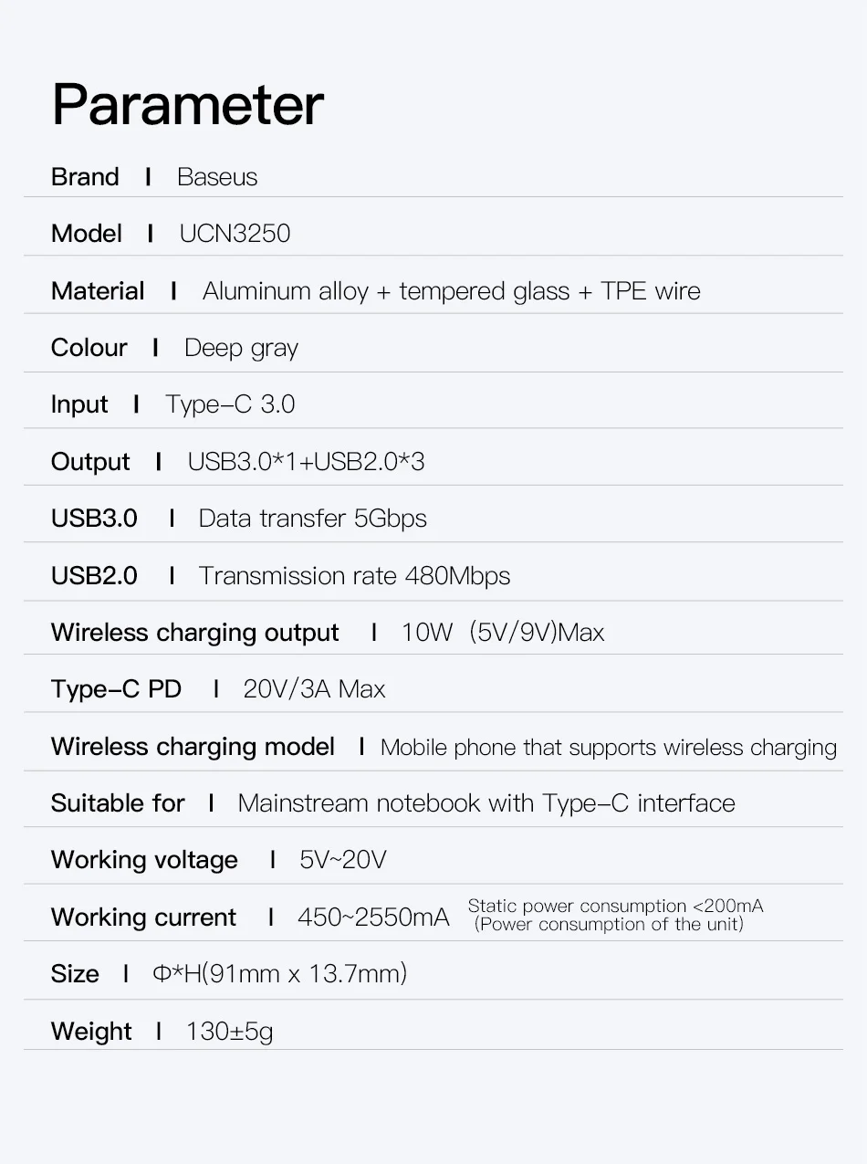 Baseus USB Type C HUB to HDMI 4k USB 3.0 HUB Type-c PD Power Adapter For MackBook Pro Air Qi Wireless Charger USB-C Splitter HAB