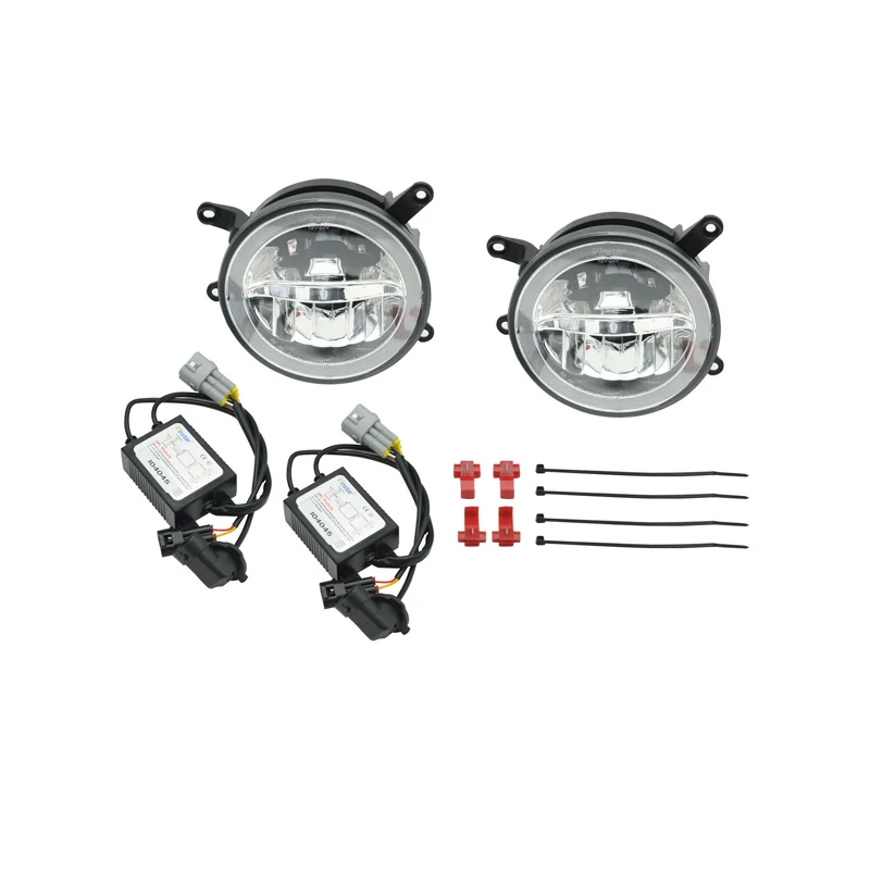  Fit For Ford Mustang GT 05-09 Center Hood Grille Led Driving Fog Lights W/ DRL Halo Daylights Car-S - 4000046123907