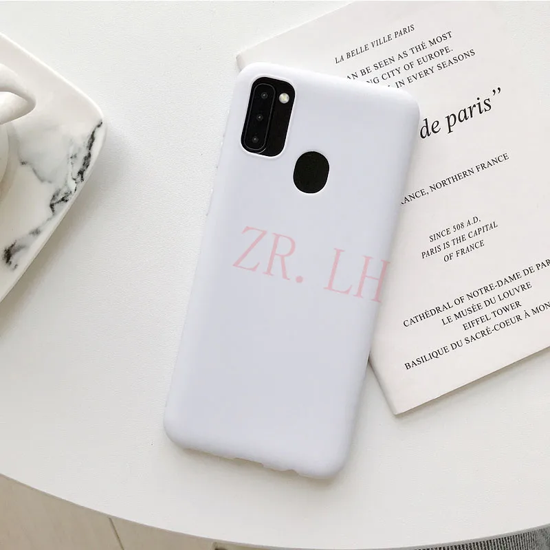 Силиконовый чехол для samsung Galaxy M30S M10 M20 A10S A20E A20RE тапочки однотонного яркого A50 M20 A7 обратите внимание; размеры 9 и 10 S8 S9 S10 плюс Чехол s крышка - Цвет: white