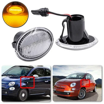 

Clear Lens Front Amber LED Side Marker Light 2007-2019 For Fiat 500 2-Door Car Side Marker Lights 18 SMD LED Lamp