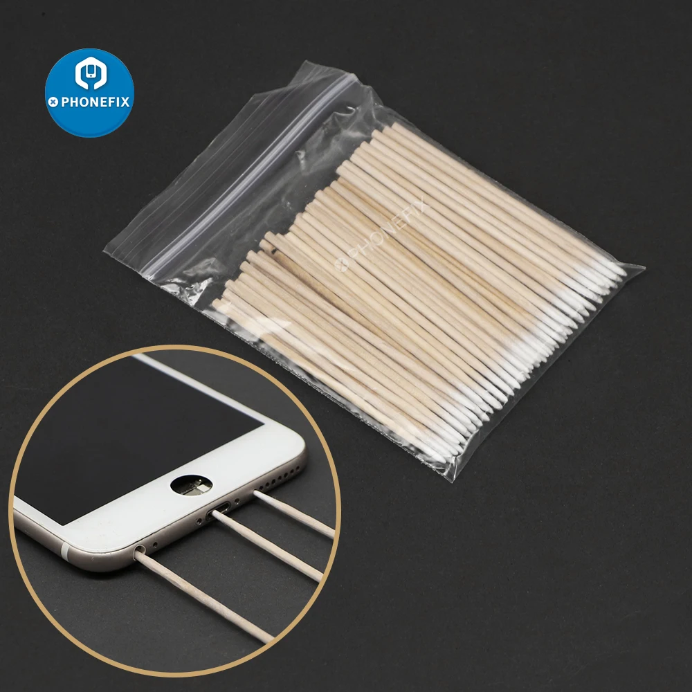 50pcs Wooden Cotton Swabs Stick Micro Brushes Wood Cotton Buds Swabs for Mobile Phone Hole Cleaning PCB Glue Remove Tools gearwrench metric wrench set