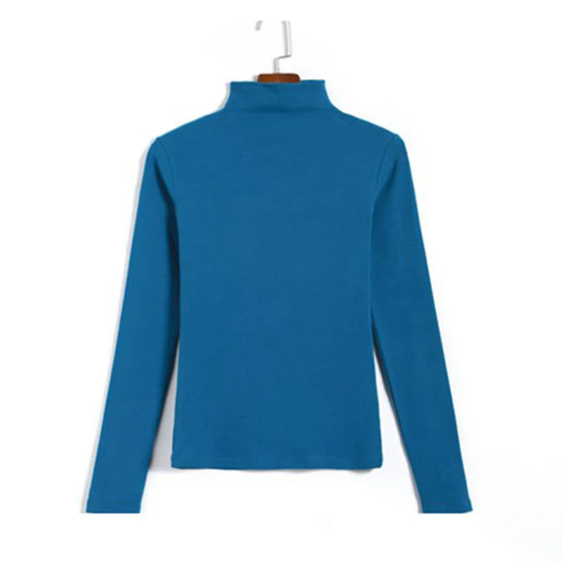 Синий Однотонная женская футболка, 3XL, Harajuku, винтажный Топ, Осень-зима, футболка, Корейская, негабаритная, одежда, рубашка, длинный рукав, Круглый ворот, хлопок, V686 - Цвет: Синий